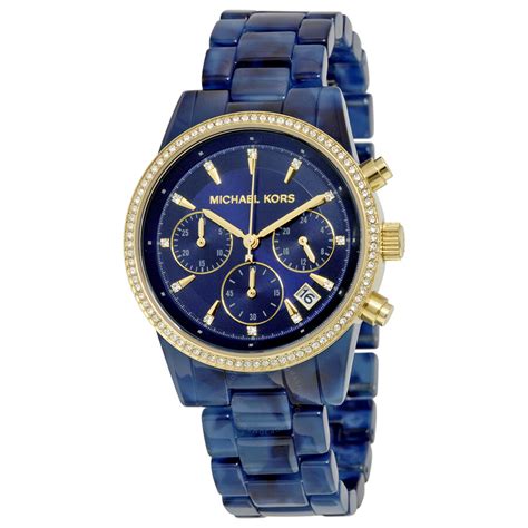 michael kors chronograph watch blue|Michael Kors chronograph ladies watch.